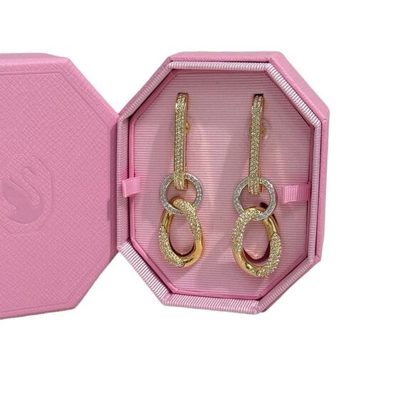 Swarovski Dextera drop earrings White, Gold-tone plated New - Picture 2 of 5